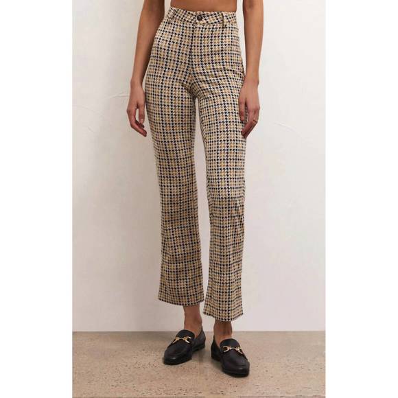 NEW Z SUPPLY kastor houndstooth pant in spiced rum - Picture 1 of 2